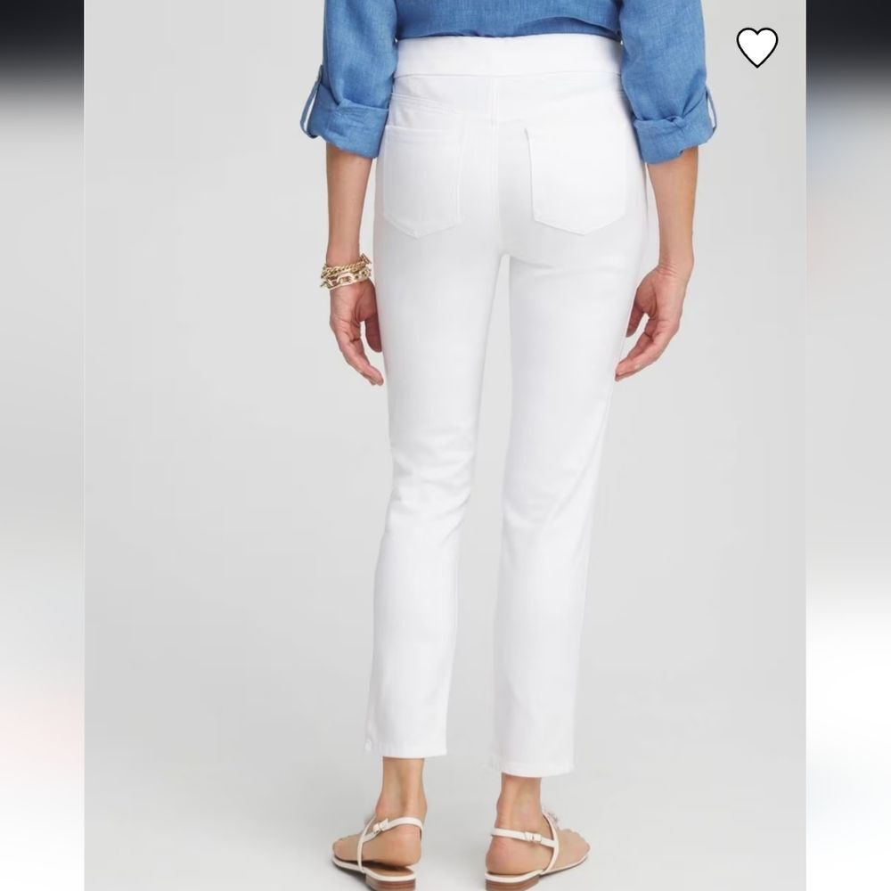 Tribal Jeans Elegant White Straight Leg Jeans Sz 12 EUC Preppy Minimal Classic
